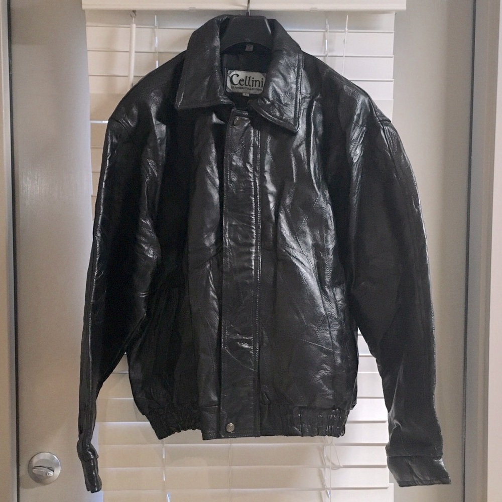 Cellini Vintage Genuine Leather Bomber Jacket